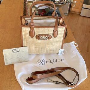 NWT cute leather and woven straw style perfect for spring! Dust bag & box